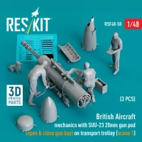 Reskit F48050 British Aircraft mech. w/ SUU-23 20mm (3 fig) 1/48