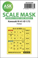 Art Scale 200-M72049 Kawasaki Ki-61-ID wheels and canopy frame paint masks inside and outside 1/72