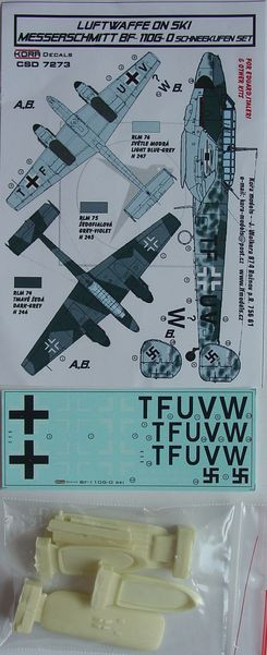 Kora Model CSD7273 Messerschmitt Bf-110G-0 Ski - Conv.set&decal 1/72