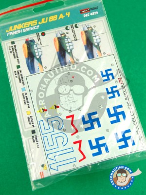 Kora Model DEC4824 Junkers Ju 88A-4 (Finnish Service) декали 1/48