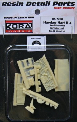 Kora Model DS7288 Hawker Hart B4 Swedish - Interior Set (AZ) 1/72