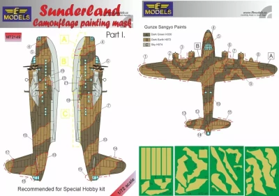 Lf Model M72149 Mask Sunderland Camouflage painting Pt.I 1/72