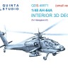 Quinta Studio QDS-48571 AH-64A (Hasegawa) (малая версия) 3D Декаль интерьера кабины 1/48