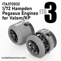 Inside the Armour ITA372032 Bristol Pegasus Engines (2) with Cowls Handley-Page Hampden 1/72