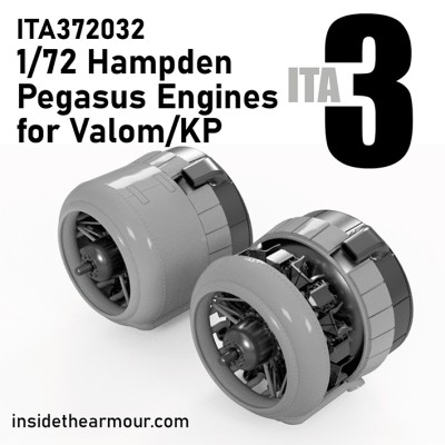 Inside the Armour ITA372032 Bristol Pegasus Engines (2) with Cowls Handley-Page Hampden 1/72