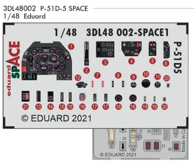Eduard 3DL48002 1/48 P-51D-5 SPACE 3D (ZVE)