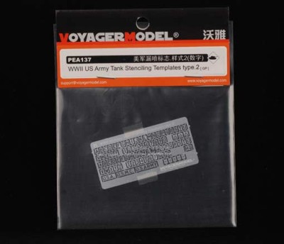 Voyager Model PEA137 WWII US Army Tank Stenciling Templates Type 2 1/35