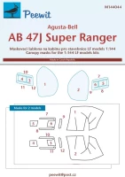 Peewit M144044 Canopy mask AB 47J Super Ranger (LF) 1/144