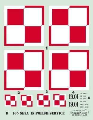 Model Maker Decals D48105 Royal_Aircraft_Factory Se.5a in Polish service 1/48