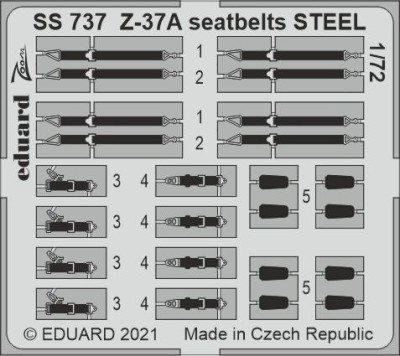 Eduard SS737 Z-37A seatbelts STEEL (EDU) 1:72