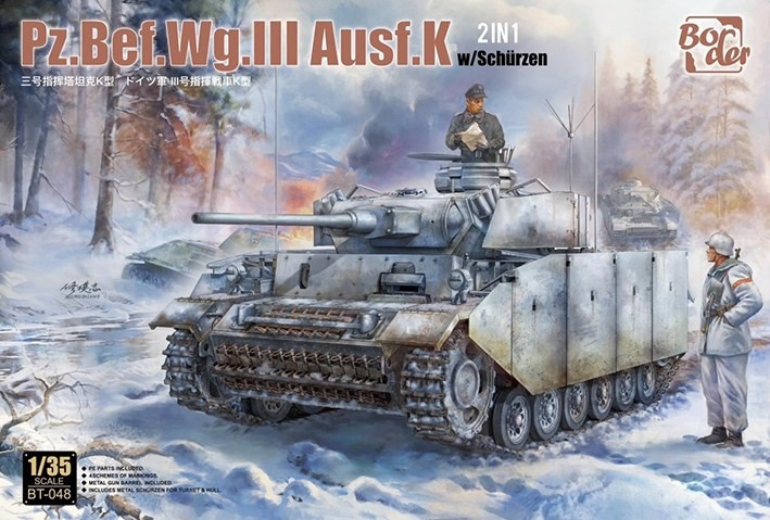 Border Model BT-048 Немецкий средний танк Pz.Bef.Wg.III Ausf.K with Schurzen 1/35