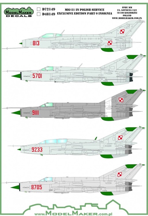 Model Maker Decals MD32149 Mikoyan MiG-21 in Polish service exclusive edition part 0 Insignia 1/32