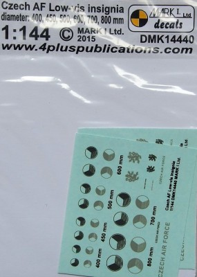 4+ Publications DMK-14440 1/144 Decals Czech AF Low-vis insignia (2 sets)