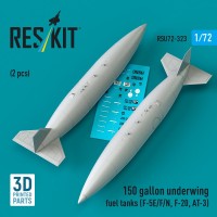 Reskit U72323 150 gallon underwing fuel tanks (2 pcs.) 1/72