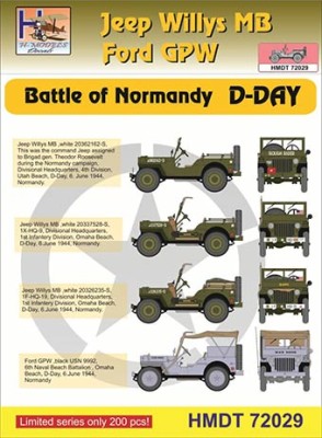 Hm Decals HMDT72029 1/72 Decals J.Willys MB/Ford GPW Normandy D-Day