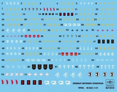 HAD J72010 Decal German Division Symbols 1/72