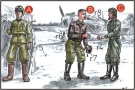 CMK F72047 Soviet Pilots (2 fig. ) And Mechanic WW II 1/72