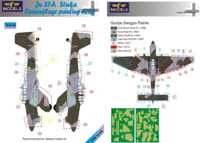 Lf Model M48128 Mask Ju 87A Stuka Camouflage painting (SP.H.) 1/48