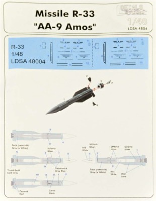 Ldecals Studio LDS-A4804 1/48 Missiles R-33 &amp; stencils (2 pcs.)