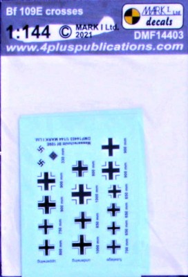 Mark 1 Models DMF14403 Декали Bf 109E crosses (2 sets) 1/144
