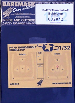 HGW 632842 Маска P-47D Thunderbolt Bubbletop (HAS) 1/32