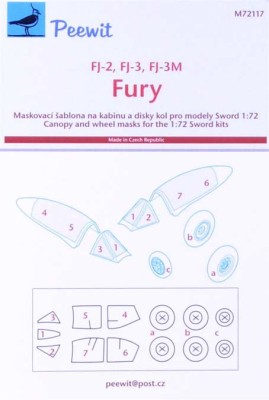 Peewit PW-M72117 1/72 Canopy mask FJ-2/3/3M Fury (SWORD)