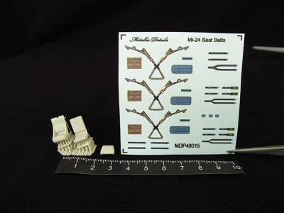 Metallic Details MDR48260 Mil Mi-24D seats x 3 with seatbelts (3d-printed) 1/48