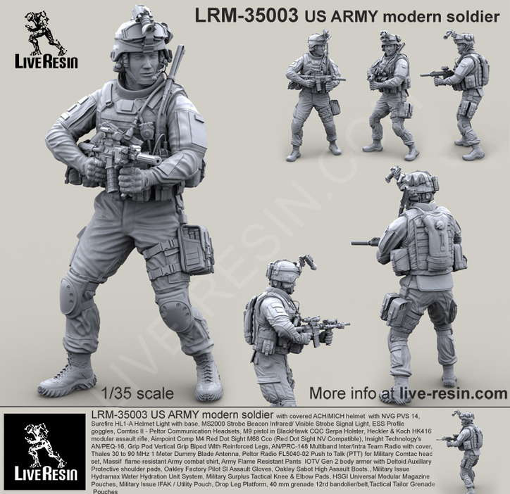 LiveResin LRM35003 US ARMY modern soldier 1/35