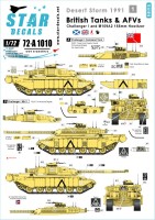 Star Decals 72-A1010 Desert Storm 1991 #1. British Challenger I and SPH M109A2 1/72