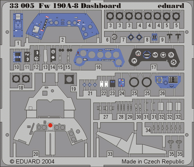 Eduard 33005 Fw 190A-8 dashboard 1/32 HAS