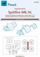 Peewit M72268 Canopy mask Spitfire Mk.Vc (AIRFIX) 1/72