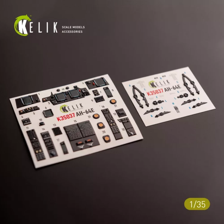 Reskit K35037 AH-64E Apache interior 3D (TAKOM) 1/35