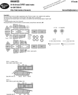 New Ware NWA-M1123 Mask OV-10A Bronco EXPERT (ICM 72185) 1/72