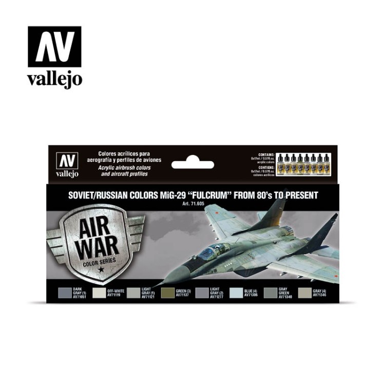 Valejio VAL-71605 Набор красок model color set, цвета миг-29 с1980-х годов 8 шт