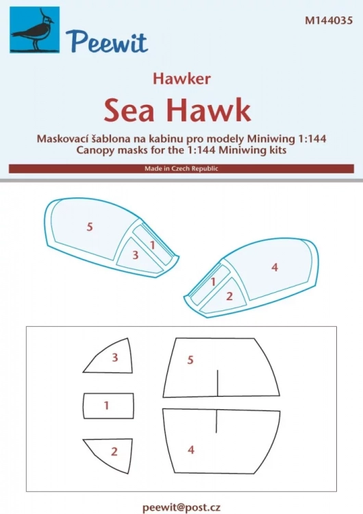 Peewit M144035 Canopy mask Sea Hawk (MINIWINGS) 1/144