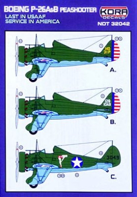 Kora Model NDT32042 P-26A/B Peashooter Last USAAF Service декали 1/32