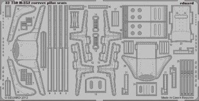 Eduard 32750 1/32 Цветное Фототравление для B-25J correct pilot seats