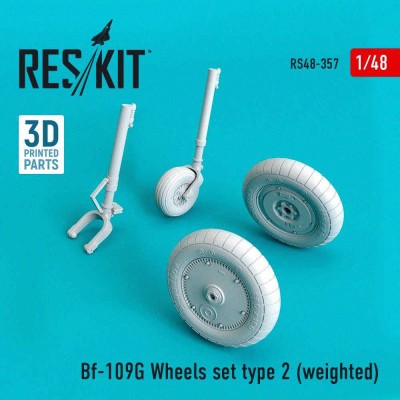 Reskit RS48-0357 Bf-109G Wheels set type 2 (weighted) 1/48