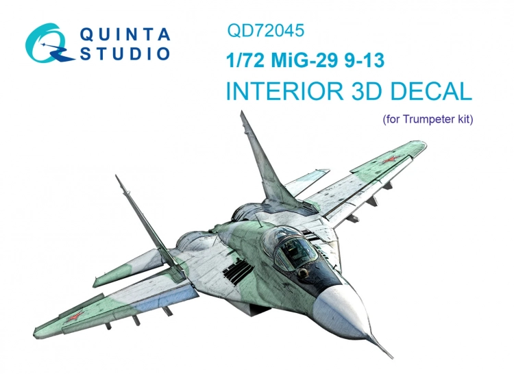 Quinta studio QD72045 МиГ-29 9-13 (Trumpeter) 3D Декаль интерьера кабины 1/72