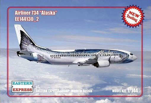 Восточный Экспресс 144130_2 Авиалайнер Б-737-400 Alaska Рыба ( Limited Edition ) 1/144