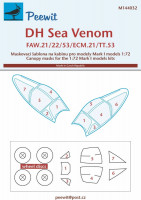 Peewit M144032 Canopy mask DH Sea Venom (MARK 1 MODEL) 1/144
