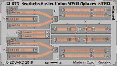 Eduard 32875 Seatbelts Soviet Union WWII fighters STEEL 1/32