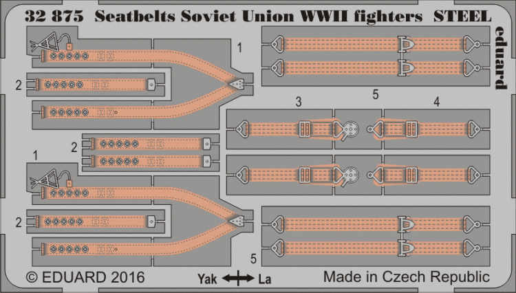 Eduard 32875 Seatbelts Soviet Union WWII fighters STEEL 1/32