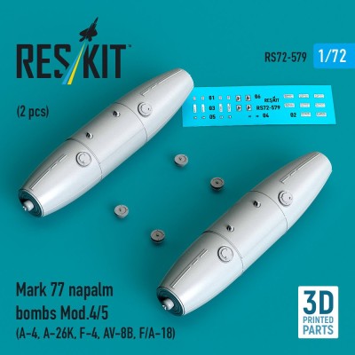 Reskit 72579 Mark 77 napalm bombs Mod.4,5 (2 pcs.) 1/72