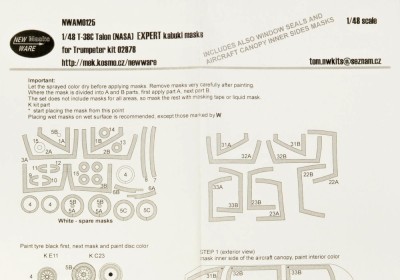 New Ware NWA-M0125 Mask T-38C Talon (NASA) EXPERT (TRUM 02878) 1/48