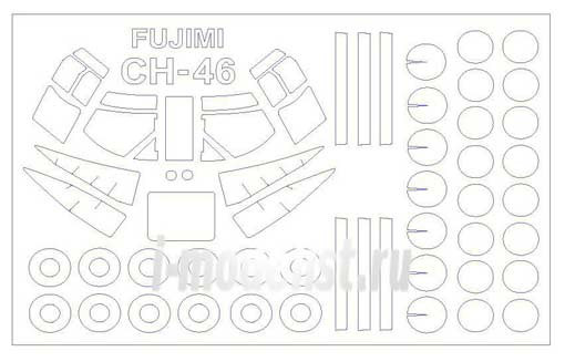 KV Models 72246 CH-46E/HH-46A/KV-107II-5 Sea Knight (FUJIMI #72147,#72159,#H-31) + маски на диски и колеса FUJIMI 1/72