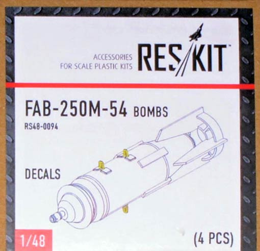 Reskit RS48-0094 FAB-250M-54 Bomb (4 pcs.) 1/48