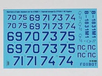 Foxbot Decals FBOT48068 Numbers for Sukhoi Su-27UBM, Ukranian Air Forces, digital camouflage 1/48