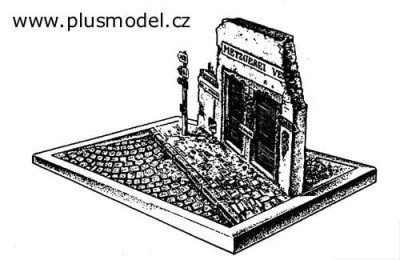 Plus model 032 Town street ruin 1:35