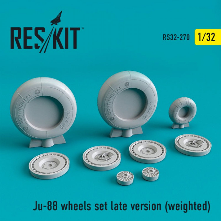 Reskit RS32-0270 Ju-88 wheels set late version (weighted) Revell 1/32